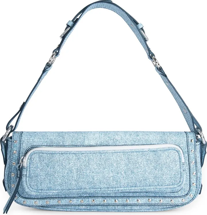 Maddy Denim Leather Shoulder Bag