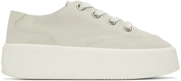 MM6 Maison Margiela Grey Suede Platform Sneakers