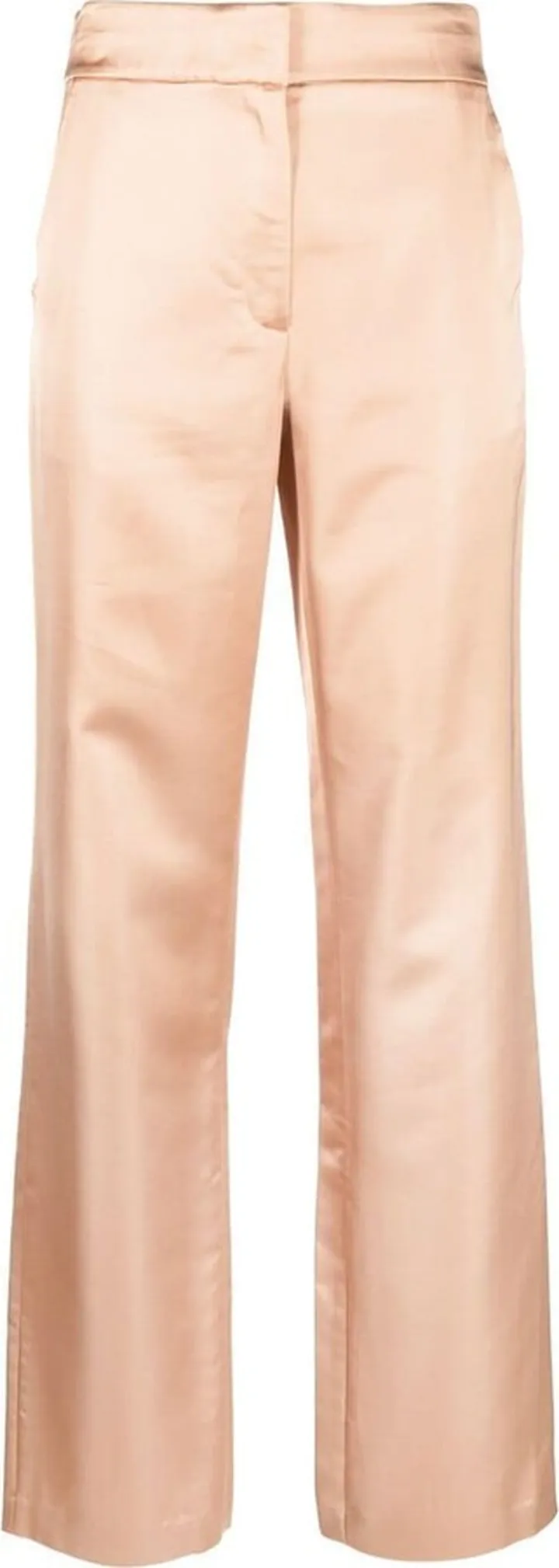 Straight-Leg Satin Trousers