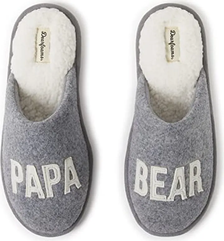 Dearfoams mens Matching Family Collection Papa Bear Slipper
