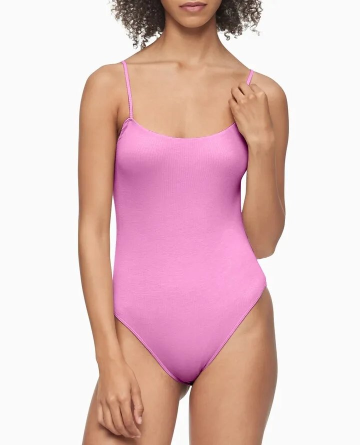 Calvin Klein Women's Pure Ribbed Bodysuit QF6446