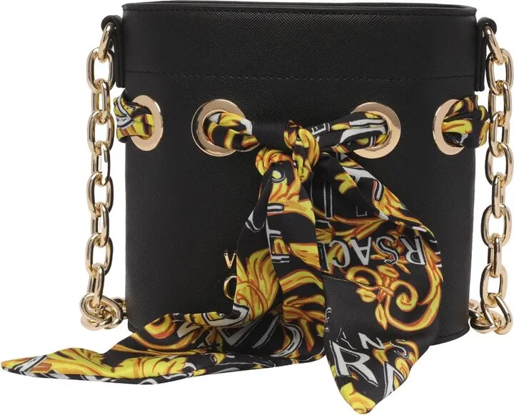 Versace Jeans Couture Scarf-Detailed Chain-Linked Mini Crossbody Bag