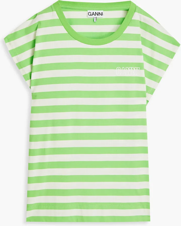 Striped cotton-jersey T-shirt