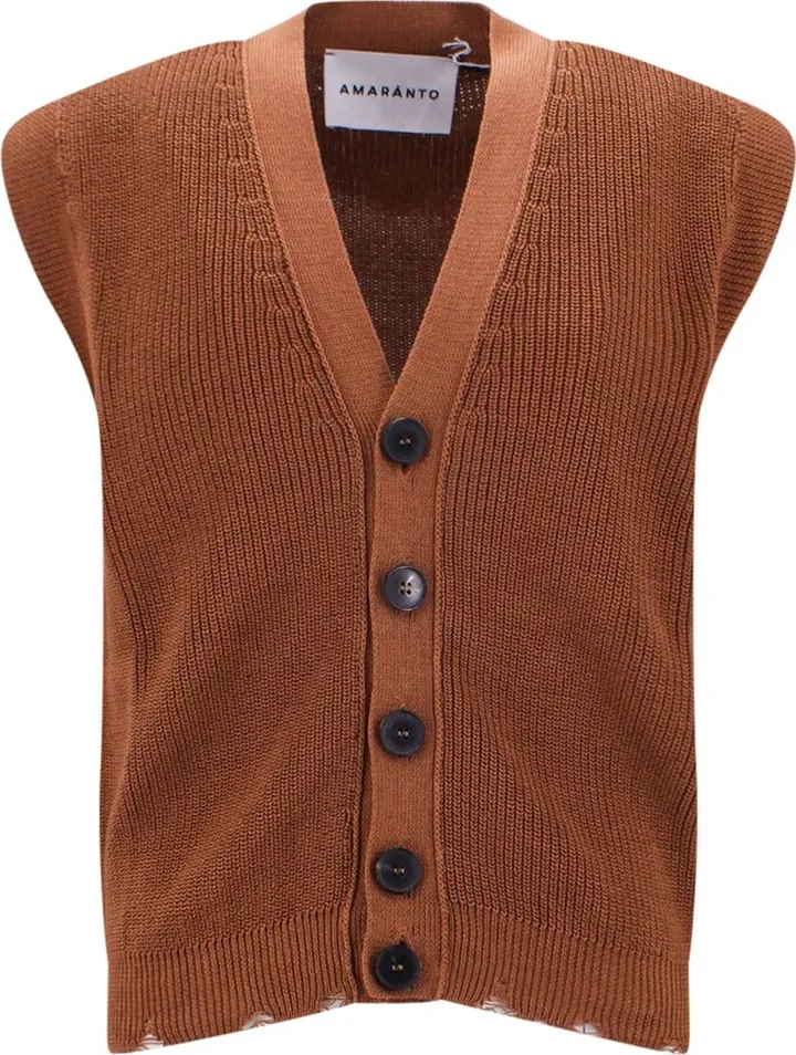 Cotton vest with fringed bottom