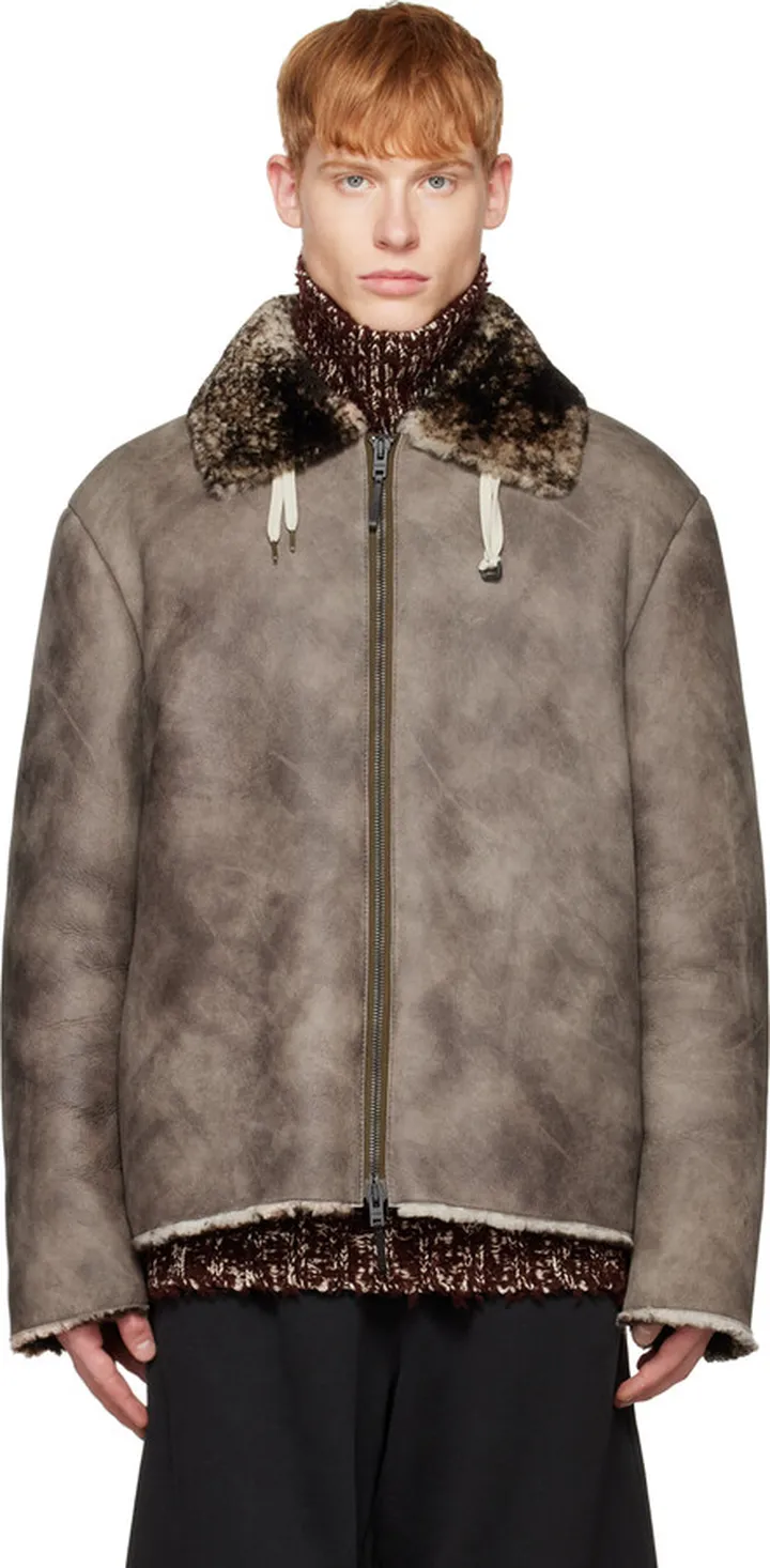 Acne Studios Brown Lophia Leather Jacket