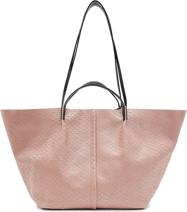 Hannah Python-Embossed Leather Tote Bag