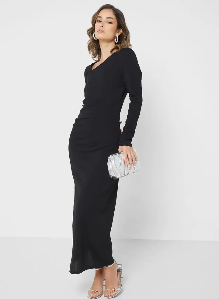 Slit Detail Knitted Dress