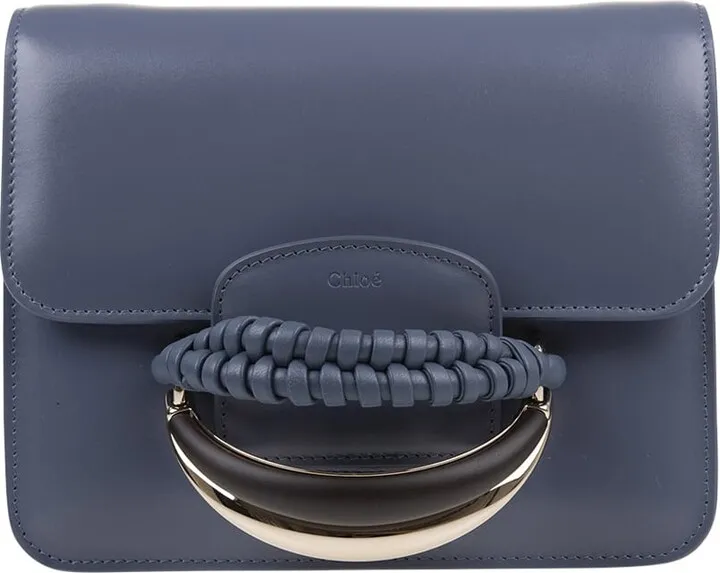 Kattie Shoulder Bag In Shiny Graphite Navy Leather