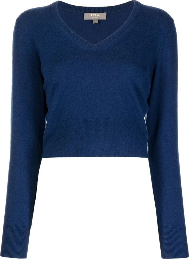 cropped V-neck jumper