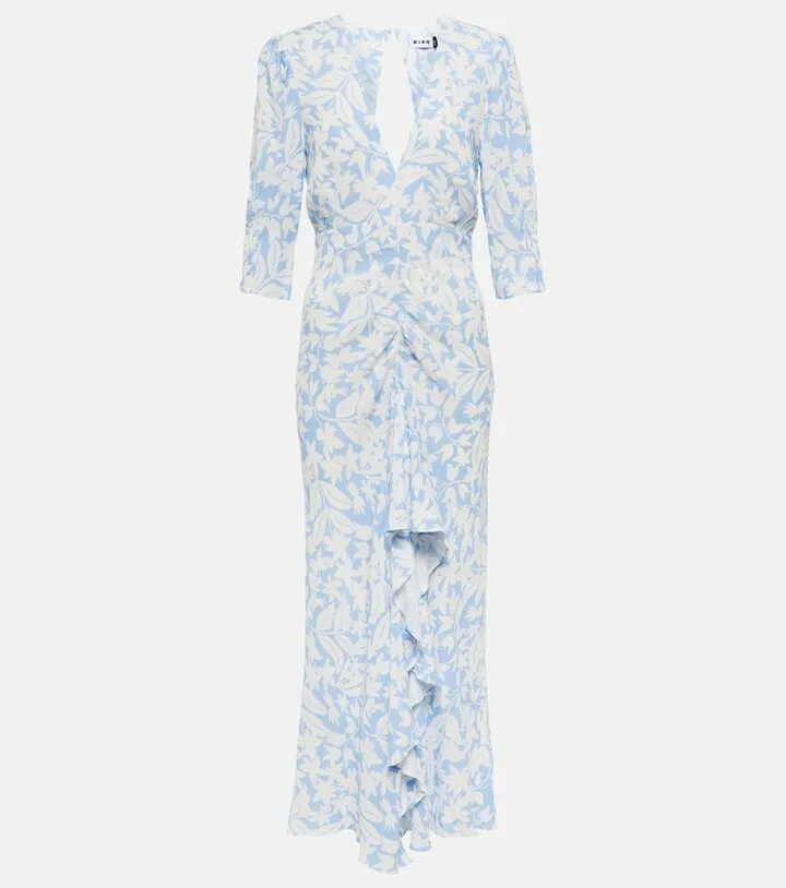 Floral crepe midi dress