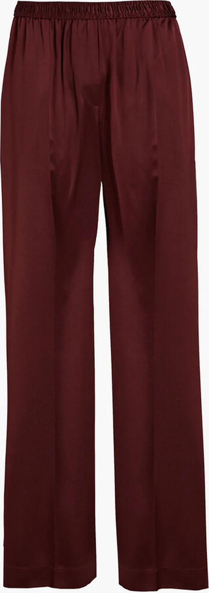 Taffy gathered silk-satin wide-leg pants