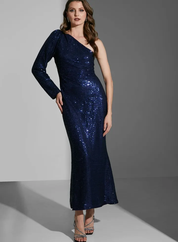 Shimmer One Shoulder Dress