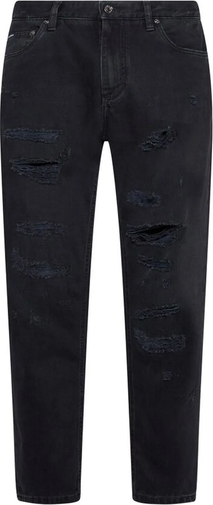 Dolce & Gabbana Logo-Plaque Distressed Jeans