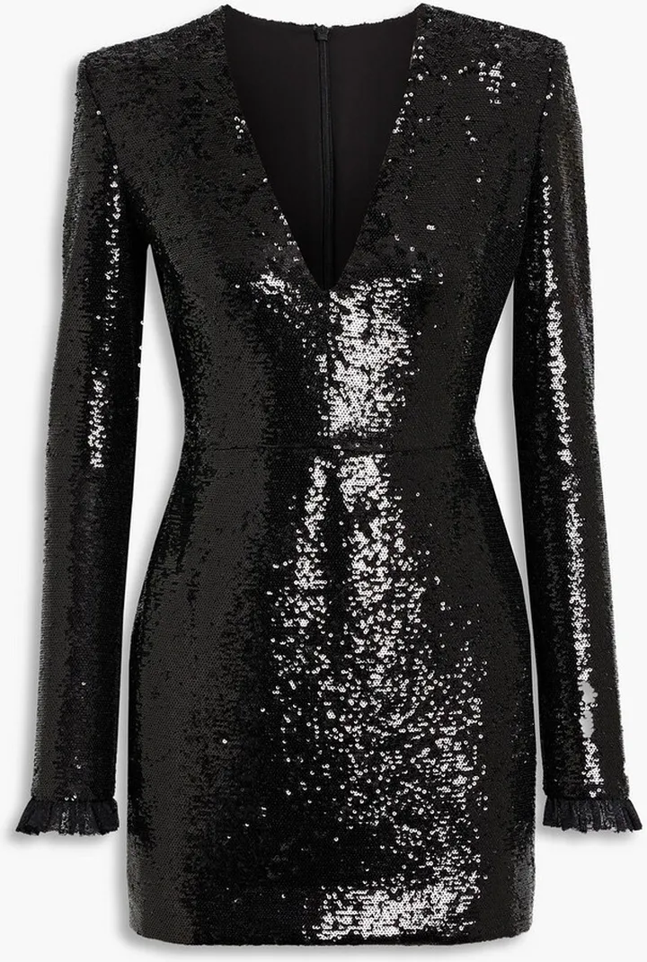 Sequined tulle mini dress