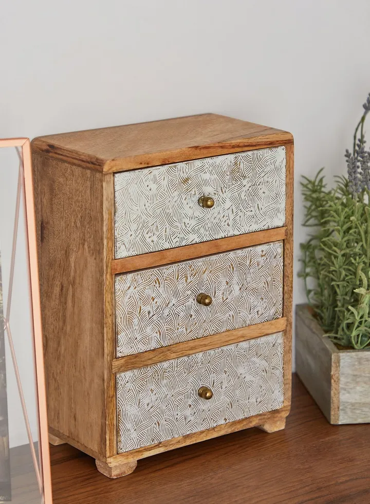 3 Wooden Drawers Storage