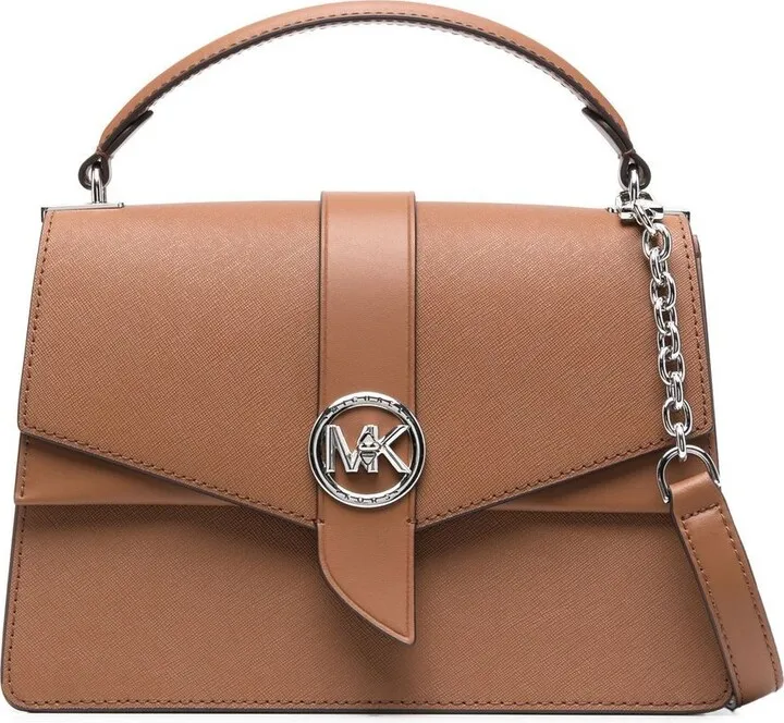 Logo-Plaque Leather Shoulder Bag