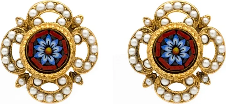 24k Gold-Plated Clip-On Earrings with Pearls