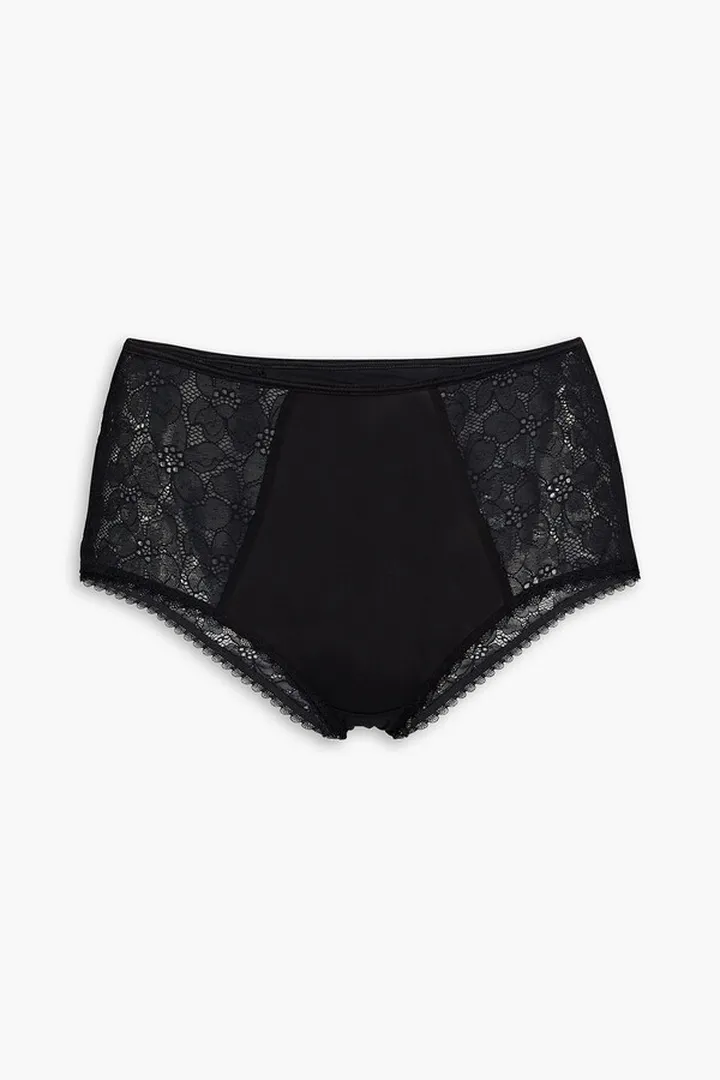 June stretch-lace and jersey high-rise briefs