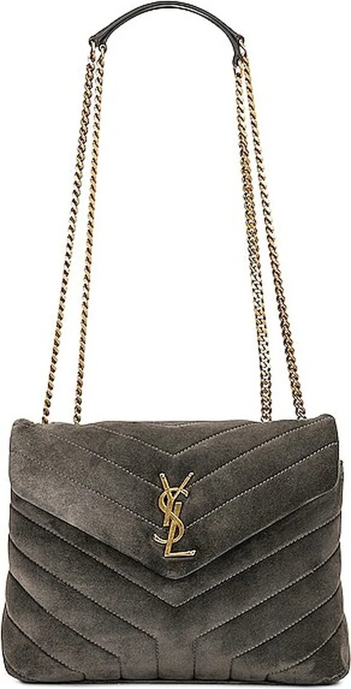 Saint Laurent Small Loulou Chain Bag in Charcoal