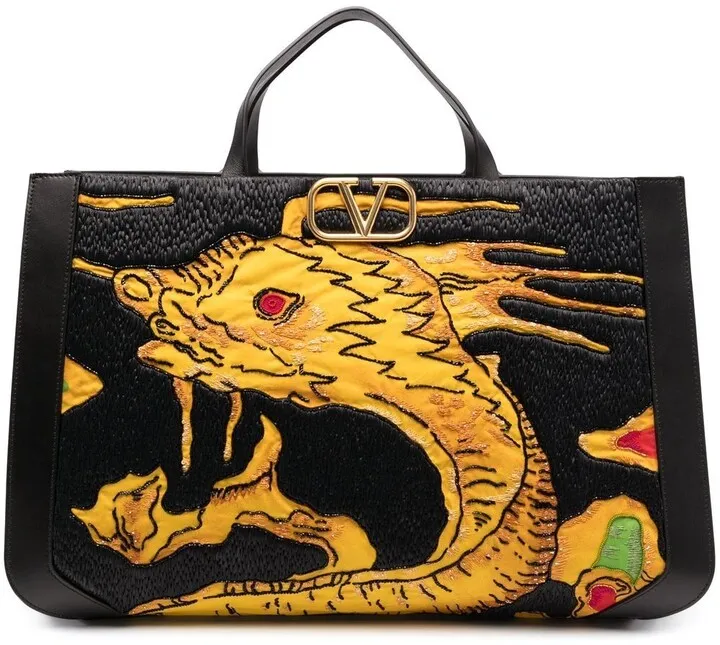 Drago Re-Edition VLogo embroidered tote bag