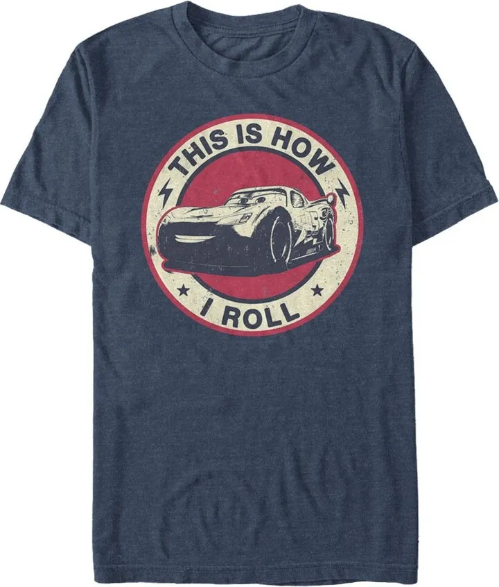 Men's Cars How I Roll T-Shirt - Navy Blue Heather - 2X Large