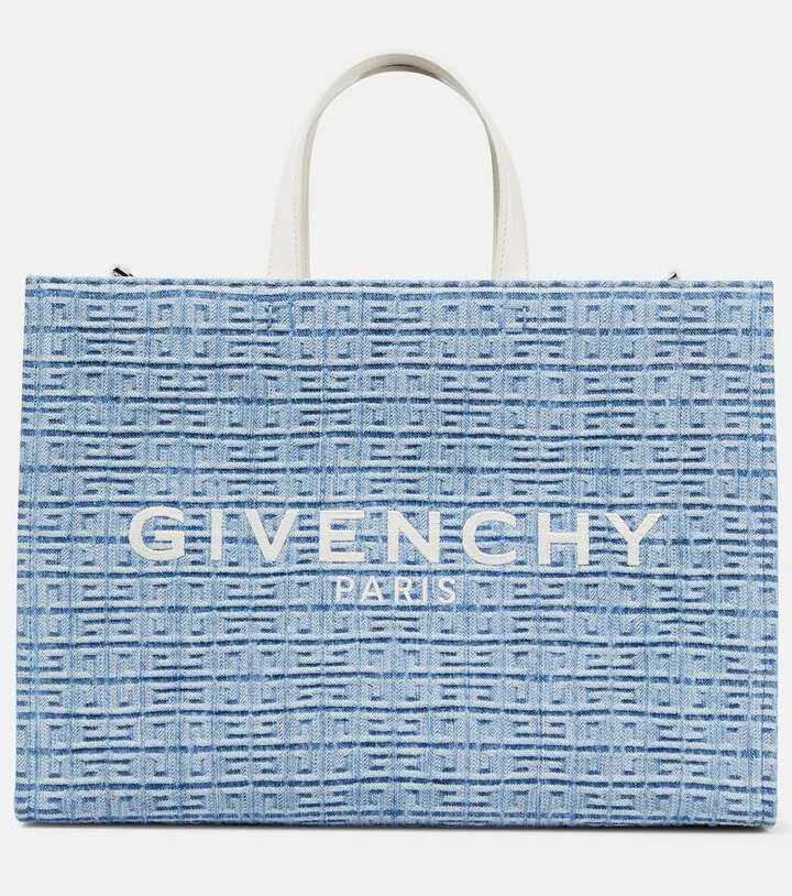 4G Medium denim tote bag