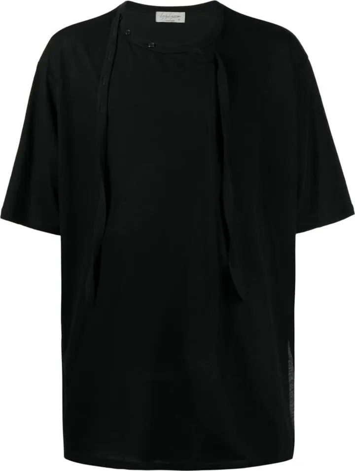 button-detail cotton T-shirt
