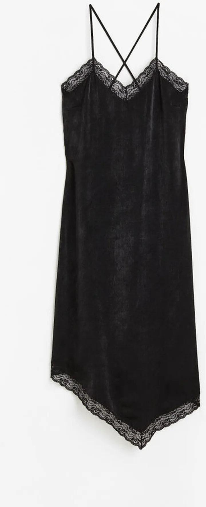 Lace-trimmed Satin Dress