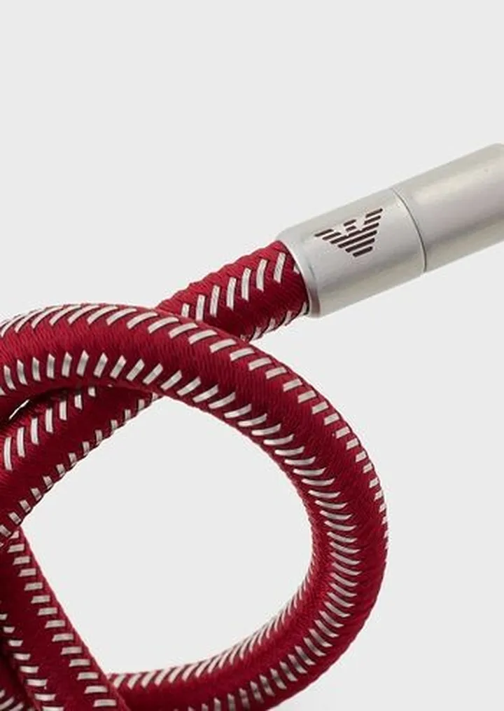 Red Nylon and Stainless Steel ID Bracelet