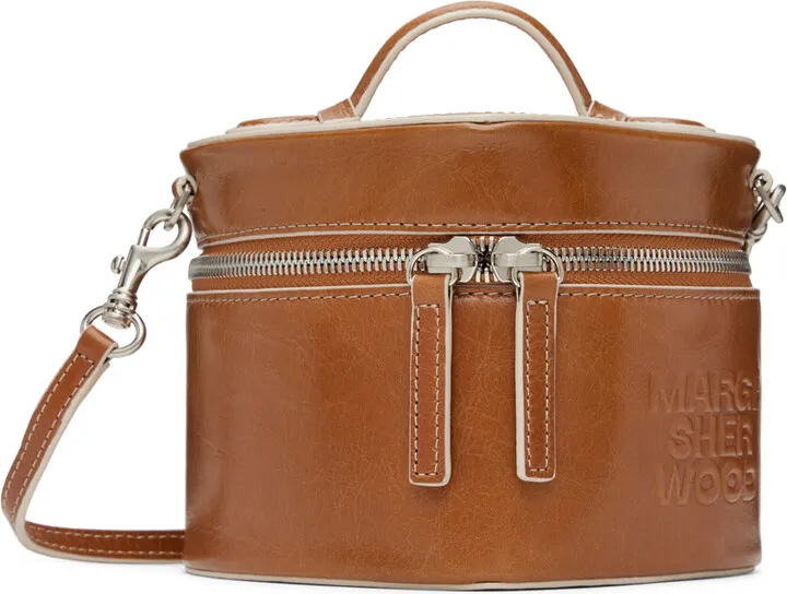 Marge Sherwood Brown Medium Heart Pouch