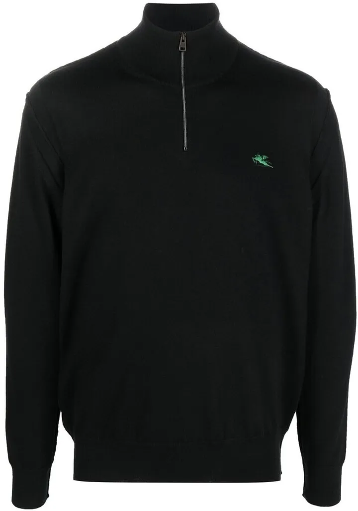 Logo-Embroidered Half-Zip Jumper