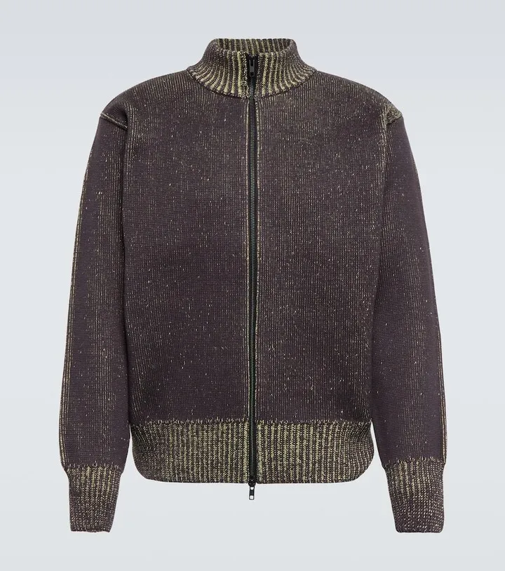Aimless cotton-blend zip-up sweater