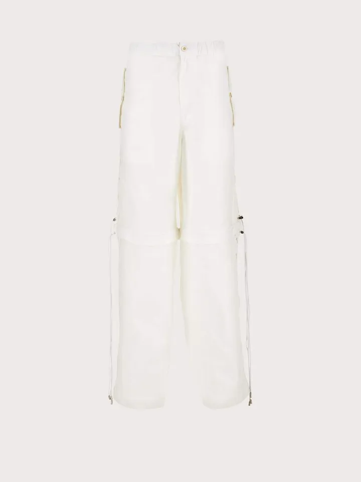 Ferragamo Men Elasticated waist cargo pants White