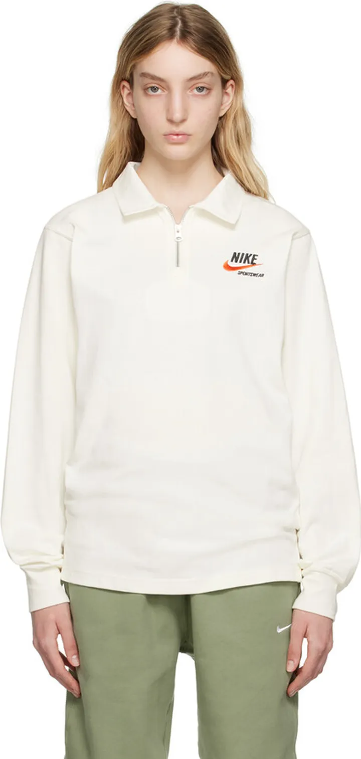 Nike White Rugby Polo
