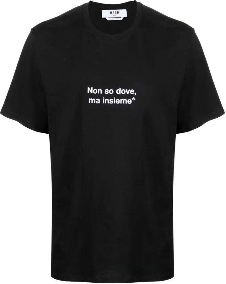 slogan-print short-sleeved T-shirt