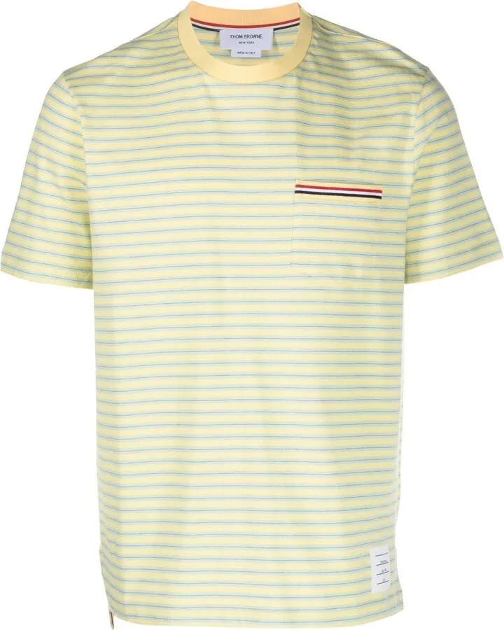 Yellow Striped Cotton T-Shirt