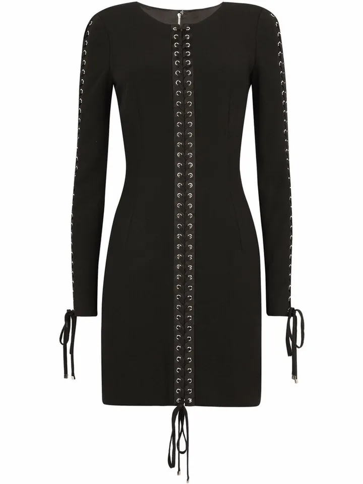 Lace-Up Mini Dress