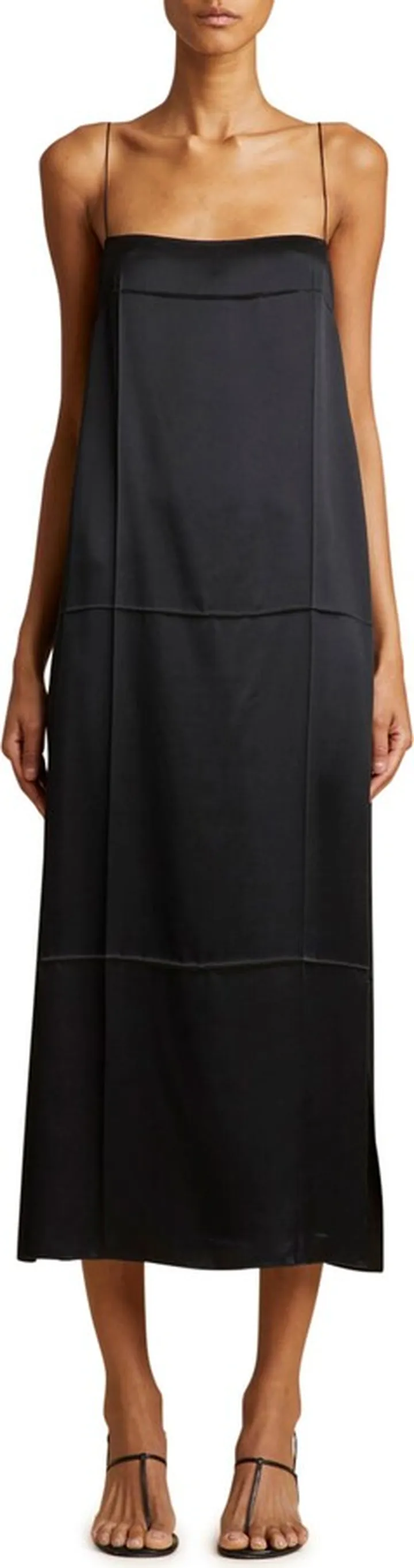 The Sicily Silk Charmeuse Midi Dress