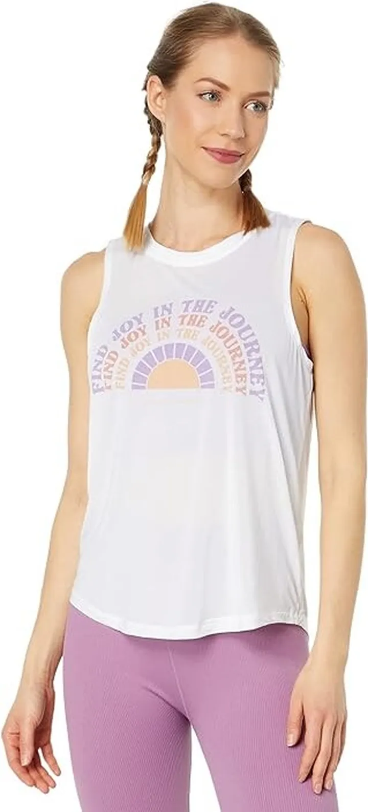 Spiritual Gangster Journey Active Muscle Tank (White) Women's Clothing