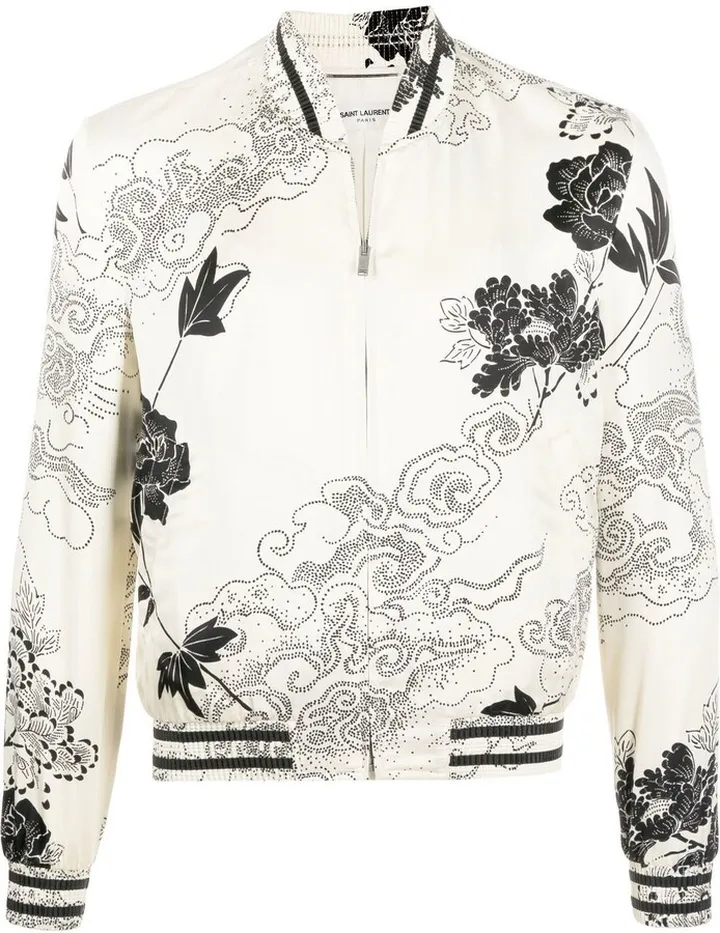 Floral-Print Bomber Jacket