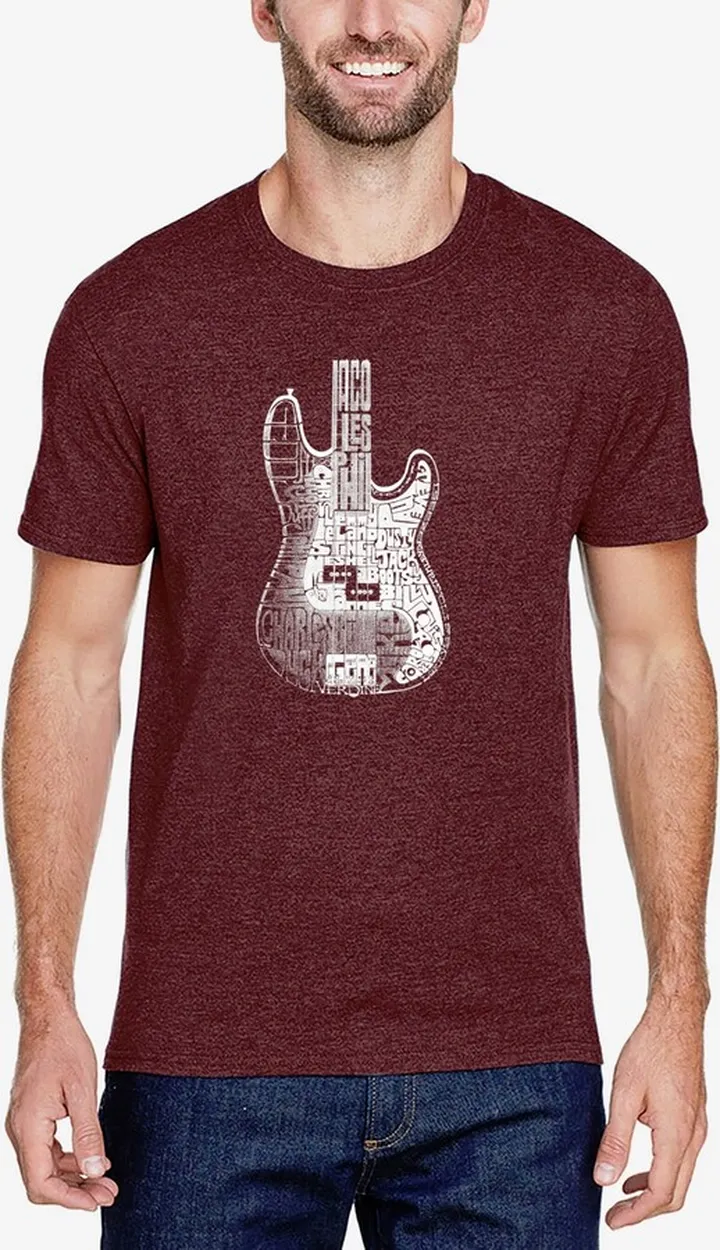Men's Premium Blend Word Art Bass Guitar T-shirt
