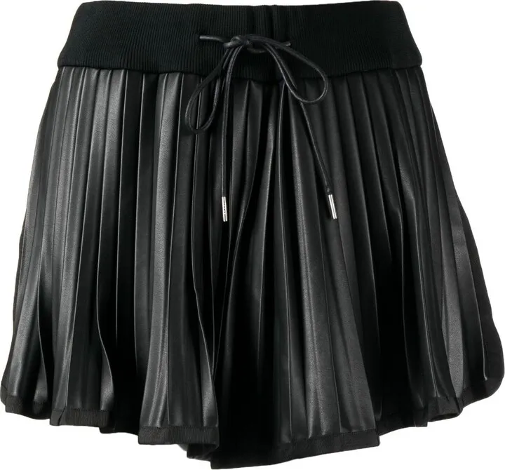Belted-Waist Pleated Shorts