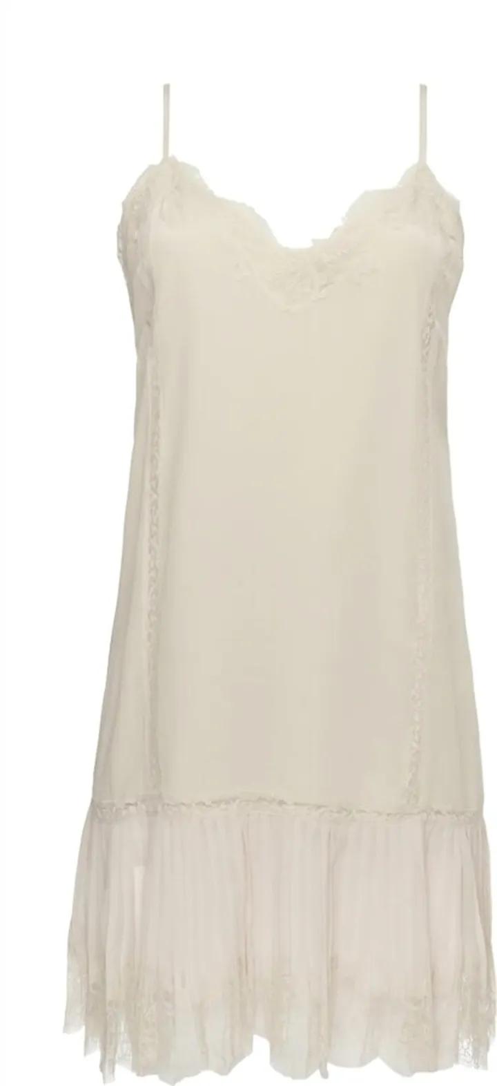 Pleated Silk Dress in Dove