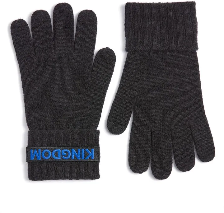 Embroidered Logo Cashmere Gloves