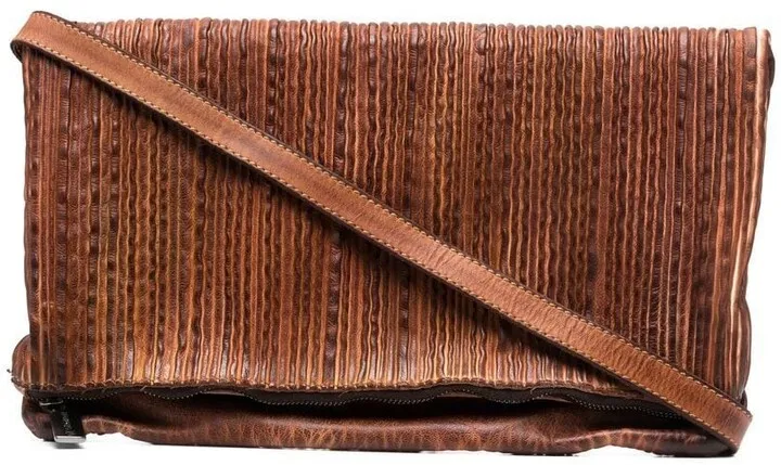 Ribbed Leather Shoulder Bag