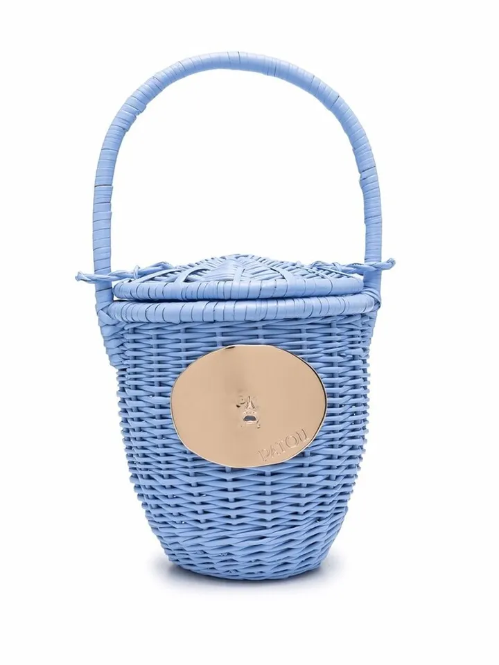 Logo-Plaque Interwoven Tote Bag