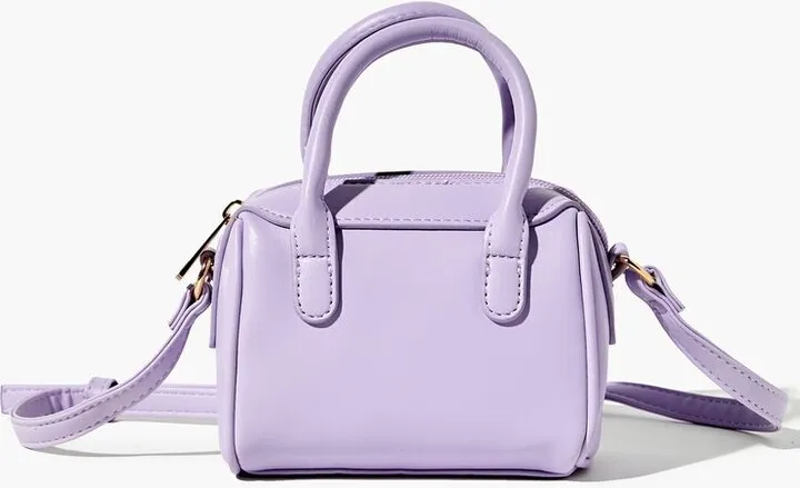 Faux Leather Mini Bowler Bag