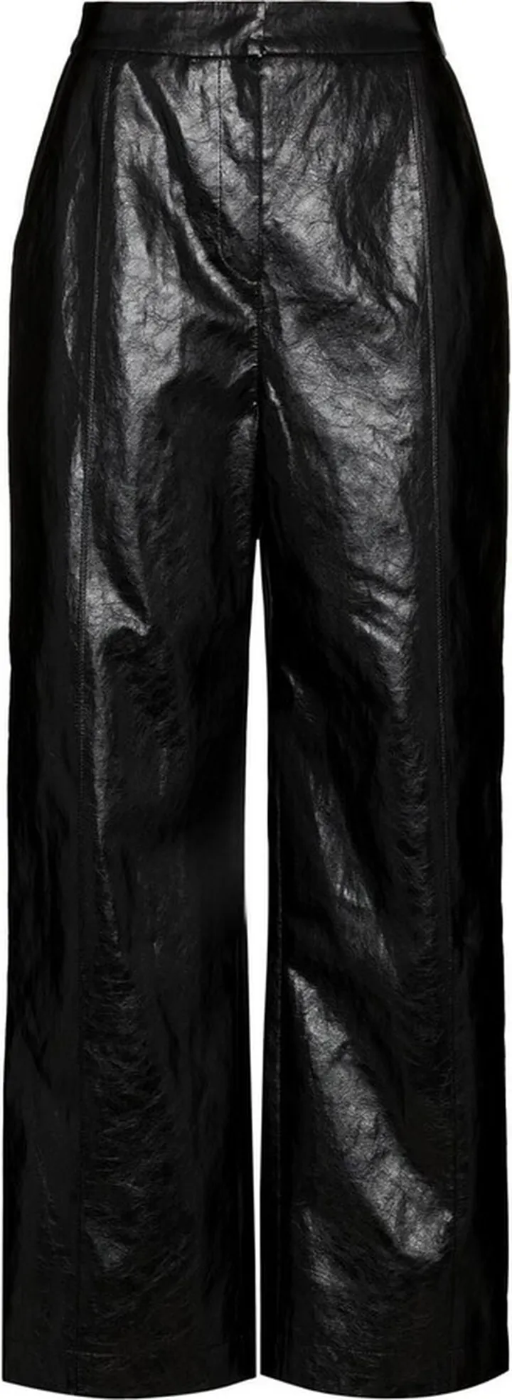 Textured Faux-Leather Trousers