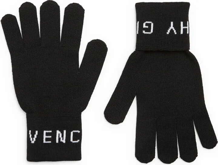 Branded Cuff Wool Gloves