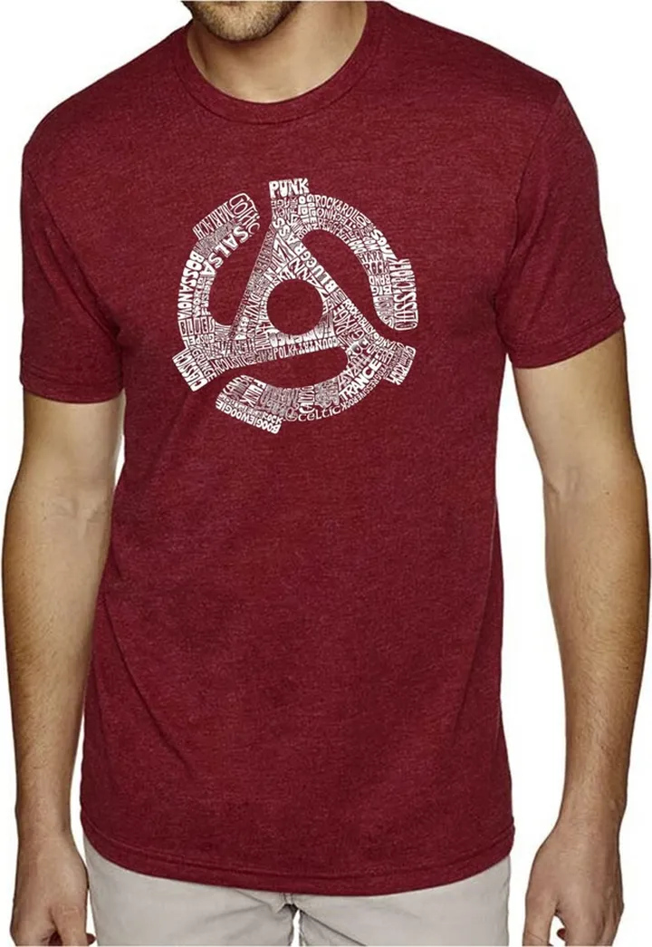 La Pop Art Mens Premium Blend Word Art T-Shirt - Record Adapter